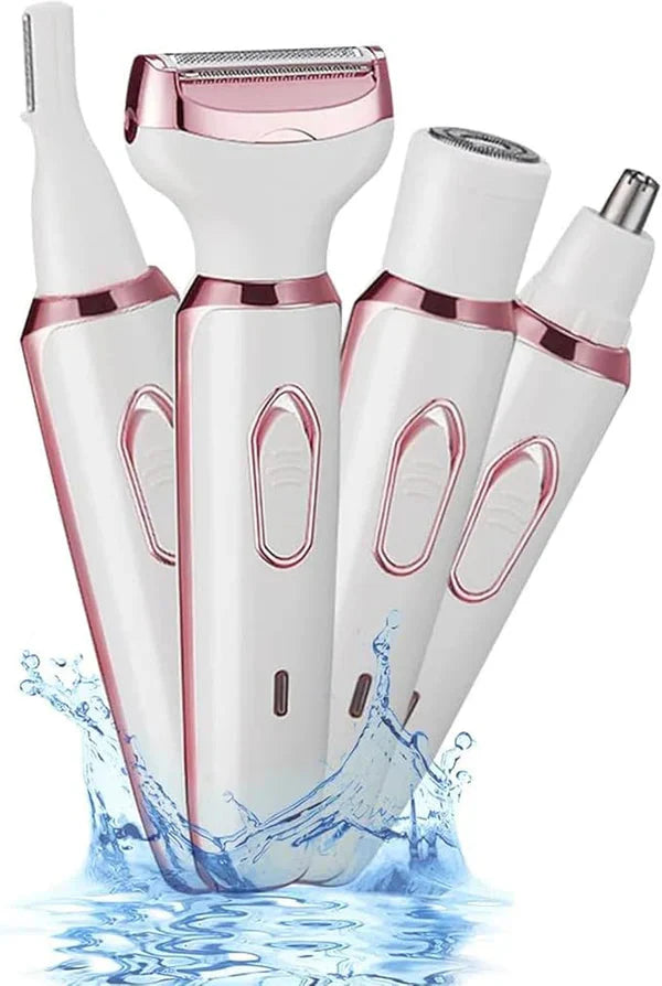 Painless Rechargeable Portable 4 in 1 Womens Body Shavers Set