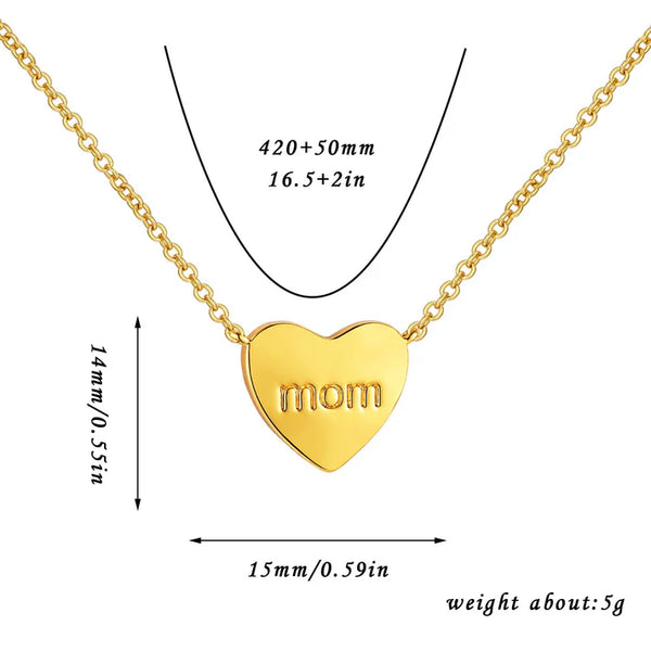 European And American Loving Heart Zircon Mother's Day Corrosion Letter